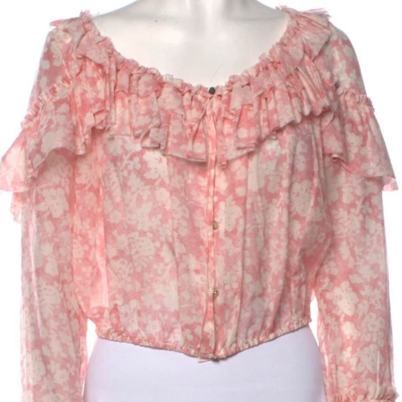 Loveshackfancy Pink Floral Blouse